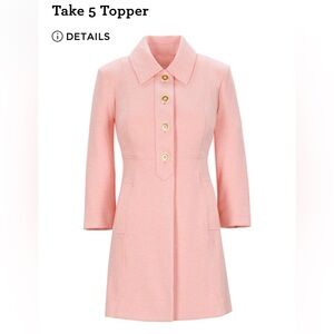 CAbi Pink 3/4 Length Sleeve Button-Up Jacket